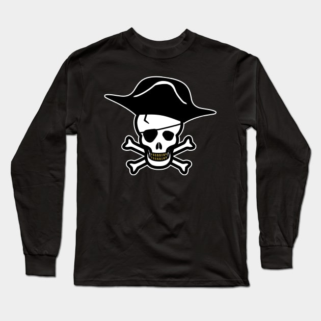 pirate skull Long Sleeve T-Shirt by Mamon